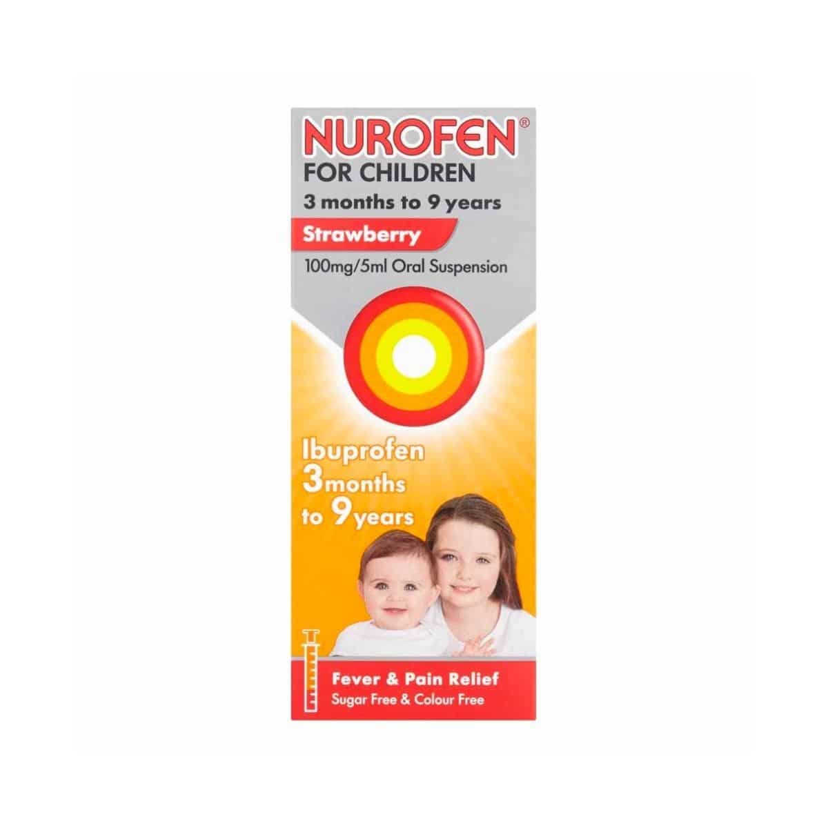 Nurofen for Children 3 Months to 9 Years Oral Suspension Strawberry