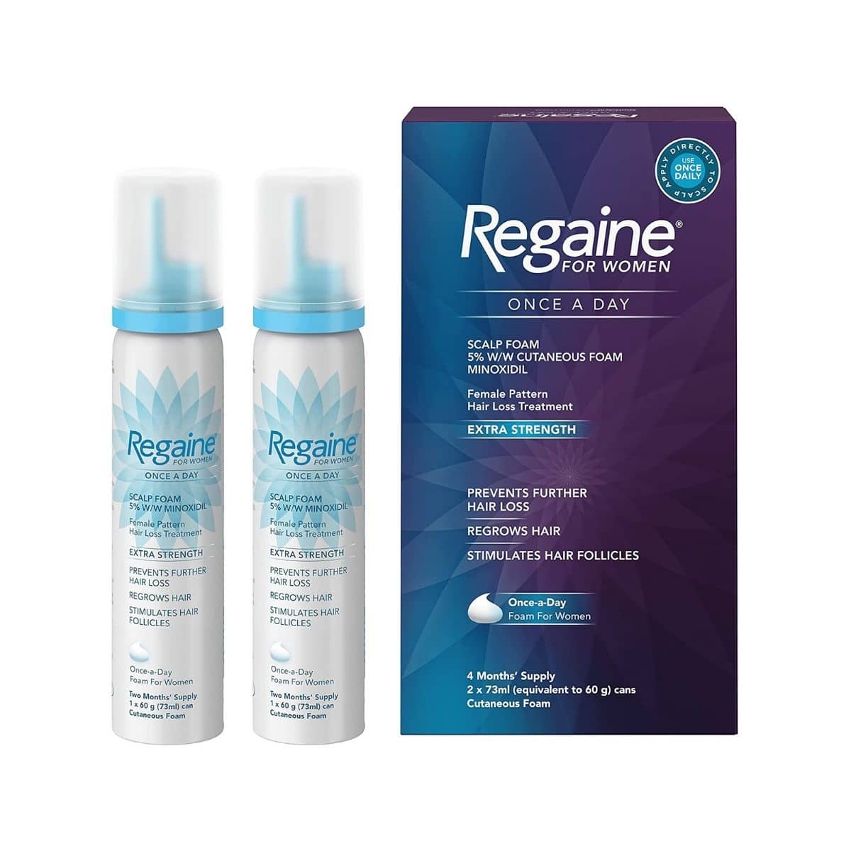 Regaine for Women Once a Day Scalp Foam 5% ww Cutaneous Foam 2x73ml