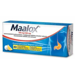 Maalox Chewable Tablets 400mg/400mg-Lemon.