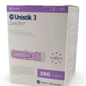 Unistik 3 Comfort Safety Lancets 100's -For Diabetic Single Use -Blood Glu Test-