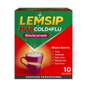 Lemsip Max Cold & Flu B/Currant Sachets-10s
